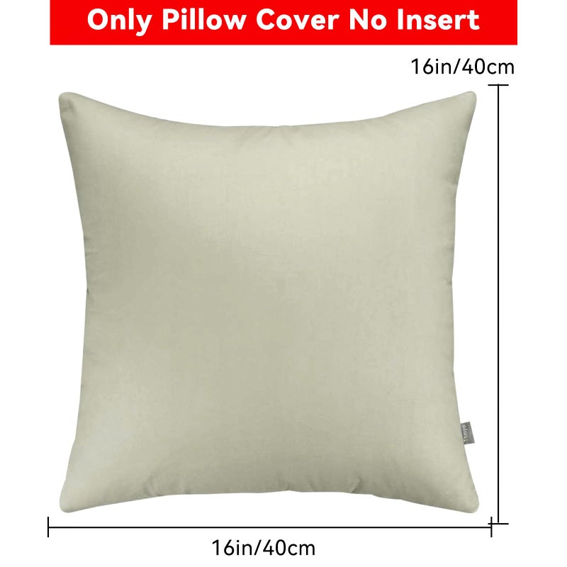 Thmyo 4-Pack 100% Cotton Comfortable Solid Decorative Throw Pillow Case,Thmyo Square Cushion Cover Pillowcase Sublimation Blank Pillow Covers DIY Throw Pillowcase for Sofa Bedroom(16x16 inch/ 40x40cm,Beige) - Image 5